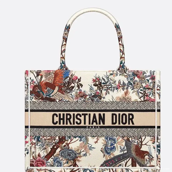 Motif Book Dior Tote White Canvas Jardin d'Hiver 0620 Luxury